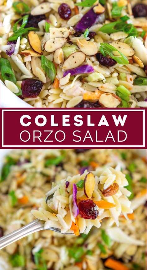 Orzo Salat, Orange Dressing, Easy Summer Side Dishes, Barbecue Side Dishes, Cookout Side Dishes, Coleslaw Salad, Bbq Salads, Bbq Side Dishes, Bbq Side