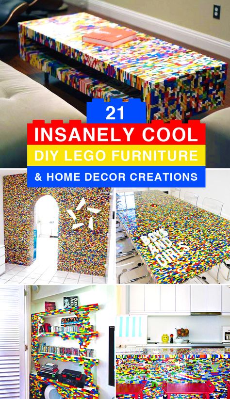 Before we get to the more ‘realistic’ LEGO DIY projects and LEGO furniture ideas, let’s first take a look at James May, from Top Gear, who spends the night in his own 100% LEGO house that he built. 1. A DIY LEGO wall – here is another crazy LEGO home project, an entire arched wall […] Lego Furniture Ideas, Diy Lego Wall, Lego Diy Projects, Lego Home, Lego Wall Art, Lego Diy Crafts, Lego Bedroom, Lego Decorations, Lego Furniture