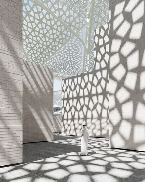 Saudi Architecture, Modern Mosque, Restaurant Floor Plan, Modern Lanterns, Architecture Design Drawing, Dappled Light, Architectural Visualization, Layout Architecture, Space Architecture