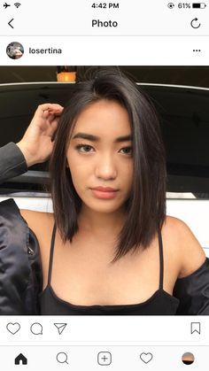 Asian Hair Long Bob, Asian Hair Lob, Asian Hair Bob, Asian Bob Haircut, Asian Hair Highlights, Short Hair Brown, Easy Short Haircuts, Blonde Hair Makeup, Short Dark Hair