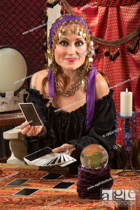 Fortune Teller Costume Diy, Fortune Teller Costume, Witches Halloween Party, Fancy Dress Competition, Tarot Card Reader, Witches Hats, Fortune Tellers, Tarot Card Readers, Writing Crafts