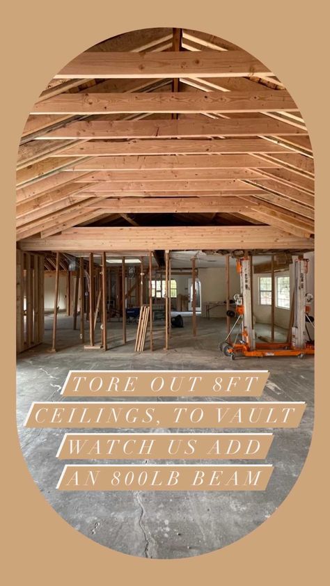 Vault A Ceiling Before And After, Before And After Vaulted Ceiling, Vaulted Ceiling Before And After, Vaulted Ceiling Ranch House, How To Vault A Flat Ceiling, Vaulting A Ceiling Before And After, 8 Ft Ceilings Ideas, Diy Vaulted Ceiling, Half Vaulted Ceiling Living Room