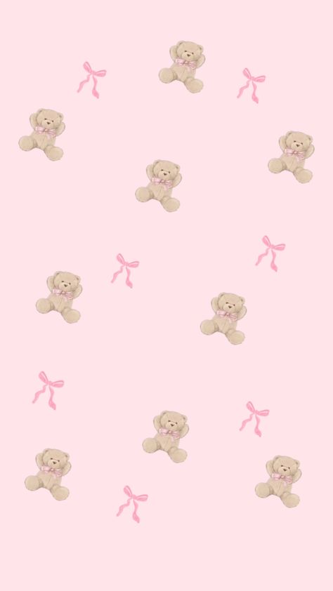 #myfirstshuffle Wallpaper Iphone Boho, Teddy Bear Wallpaper, Minions Wallpaper, Pink Teddy Bear, Flower Iphone Wallpaper, Soft Wallpaper, Bear Wallpaper, Cute Patterns Wallpaper, Kawaii Drawings