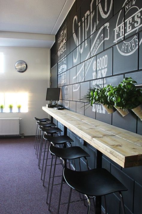 Event Room Design, Corporate Break Room, Office Design Corporate, Break Room Ideas, Break Room Design, Cafeteria Design, Staff Lounge, Small Restaurant Design, Office Break Room