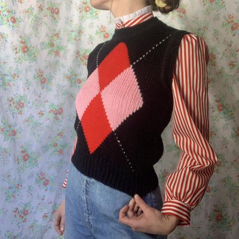 Vintage 70s 80s Eclipse Los Angeles Acrylic Sweater... - Depop Outfit Mood Board, Acrylic Sweater, Pet Friendly Home, Sweater Vest, Vintage 70s, Two Hands, Pet Friendly, Mood Board, Second Hand