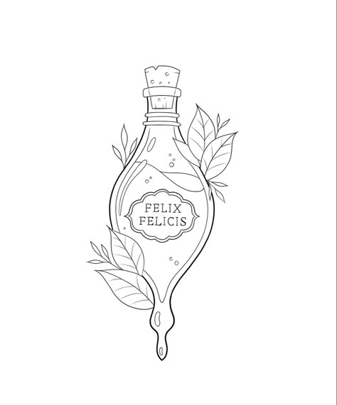 Drink Me Potion Tattoo, Vile Tattoo, Aqua Tofana Tattoo, Felix Felicis Tattoo, Potion Bottle Tattoo, Potion Tattoo, Pixie Tattoo, Felix Felicis, Tattoo Posters