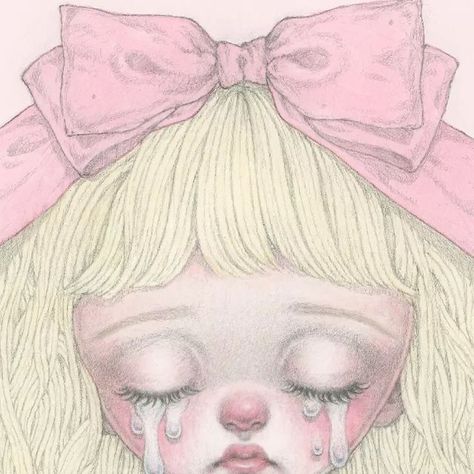 Drawing Tears, How To Draw Tears, Creepy Pink Aesthetic, Uicideboy Wallpaper, Creepy Cute Aesthetic, Doll Drawing, Creepy Images, Soft Pink Theme, Like Drawing