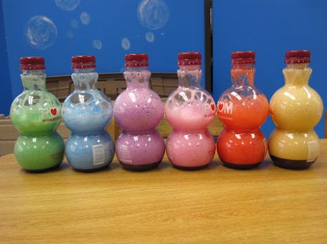 Bubble Bottles! Pom Juice, Bubble Bottle, Juice Bottle, Sticky Fingers, Sensory Bottles, Juice Bottles, Toddler Life, In The Bag, Toddler Preschool