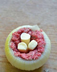 Vidalia onion bomb. Oven Baked Onions, Vidalia Onion Recipes, Ideas For Camping, Baked Onions, Vidalia Onion, Camp Food, Wrapped In Bacon, Camping Dinners, Vidalia Onions