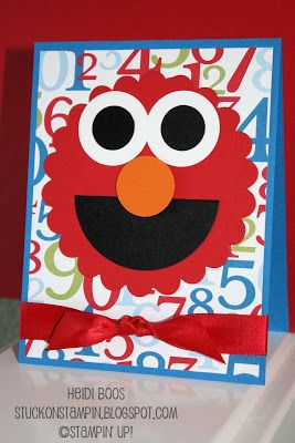 Last week the kids and I went to a fun (and adorably decorated) Elmo birthday party for my friend's 2-year old little girl. Everything was s... Birthday Greetings For Kids, Grad Quotes, Elmo Birthday Party, Punch Art Cards, Scrap Cards, 21 Birthday, Elmo Birthday, Birthday Cards For Boys, Bday Cards