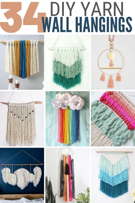 Explore 34 captivating DIY yarn wall-hanging crafts for stunning home decor! With clear instructions, elevate your living spaces and unleash your creativity. Get inspired and start crafting today! No Sew Yarn Crafts, Craft Wall Hanging Ideas, Yarn Dream Catcher Diy, Yarn Crafts Easy, Yarn Crafts For Adults, Crafts With Yarn, Adult Craft Ideas, Easy Diy Wall Hanging, Diy Wall Hanging Yarn