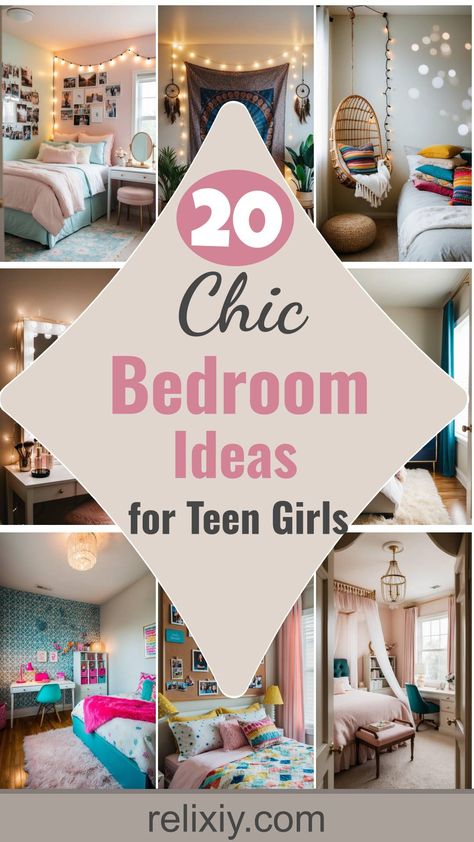 20 Chic Bedroom Makeover Ideas For Teen Girls Wall Decor Teenage Bedroom, Teen Girls Bedroom Decor Ideas, Teenager Room Ideas, Teenage Girls Bedroom Ideas, Teen Room Decor For Girls Teenagers, Bedroom Makeover Ideas, Teen Bedrooms, Bedroom Decor For Teen Girls