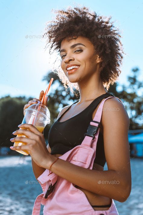 Photo C, Marvel Photo, Juice Cup, Juice Boxes, Fitness Photography, American Woman, African American Women, Orange Juice, American Women