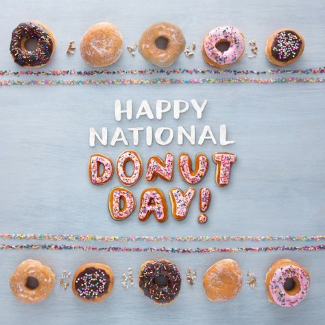 Donut Quotes, Donut Day, National Donut Day, Dumpster Rental, Pampered Chef Recipes, Anniversary Surprise, Sprinkle Donut, Coffee And Donuts, White Icing