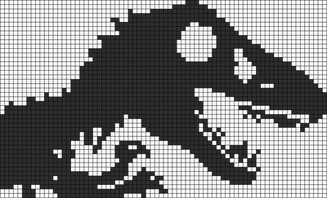 Alpha Pattern #14361 Preview added by ElissasBtq Alpha Patterns Crochet Dinosaur, Dinosaur Cross Stitch Pattern Free, Pixel Art Pattern Dinosaur, Skeleton Pixel Art Grid, Dinosaur Grid Pattern, Dino Alpha Pattern, Dinosaur Pixel, Dinosaur Alpha Pattern, Pixel Art Dinosaur