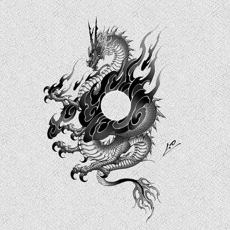 Tattoos Hidden, Miniature Tattoos, Dragon Tattoo Drawing, Dragons Tattoo, Dragon Tattoos For Men, Dragon Sleeve Tattoos, Kitsune Mask, Tattoo Inspiration Men, Fantasy Tattoos