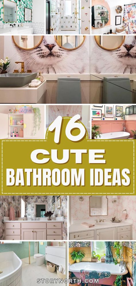 Save this pin for adorable bathroom decor ideas that will brighten up your day! From colorful accents to cozy textures, these creative tips will inspire your next home project. #BathroomDecor #HomeDecorationIdeas #DIYHomeProjects How To Decorate A Bathroom, Bright Bathroom Ideas, Quirky Bathroom Ideas, Cute Bathroom Decor Ideas, Cute Bathroom Decor, Cute Bathroom Ideas, Unique Bathroom Decor, Cute Bathroom, Funny Bathroom Art