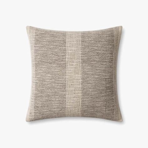 PAR0005 CHARCOAL / IVORY | Loloi Rugs Sectional Couch Pillows, Neutral Sectional, Angela Rose, Neutral Throw, Grey Pillow, Neutral Throw Pillows, Catalogue Inspiration, Duck Cloth, Grey Pillows