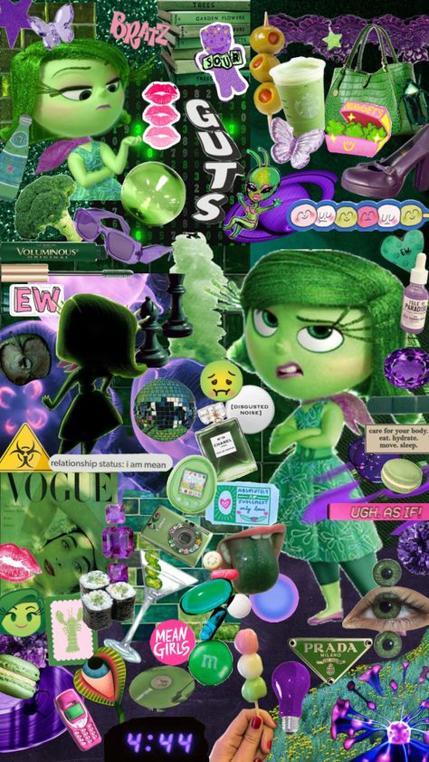 Disgust #disgust #insideout #insideout2 #disgustinsideout #tv #vibes #music #books #wallpaper #art #quotes #movies Bisexual Wallpaper Iphone Aesthetic, Disgusted Inside Out, Books Wallpaper, Wallpaper Iphone Summer, Music Books, Wallpaper Art, Think Positive Quotes, Cute Stickers, Art Quotes