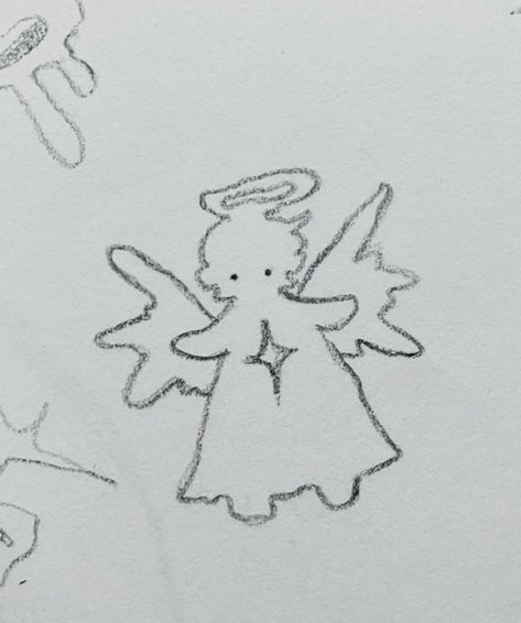 Angel Doodle Simple, Angel Doodles, Angel Doodle, Cute Angel, Goofy Drawing, Emoji Art, Art Tools Drawing, Easy Doodles Drawings, Easy Drawings Sketches