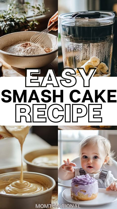 Healthy Smash Cake Recipe, Baby First Cake, Smash Cake Recipe, 1st Birthday Foods, Healthy Smash Cake, Smash Cake First Birthday, Sweet First Birthday, Toddler Birthday Cakes, Smash Cake Recipes