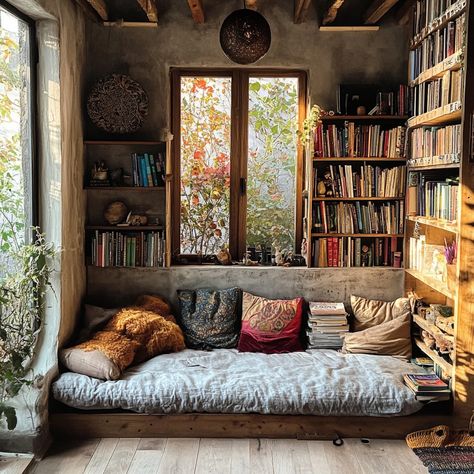 Quiet Room Ideas, Meditation Corner Ideas, Apartment Library, Yoga Nook, Spiritual Room, Corner Ideas, Meditation Corner, Quiet Room, Book Corners