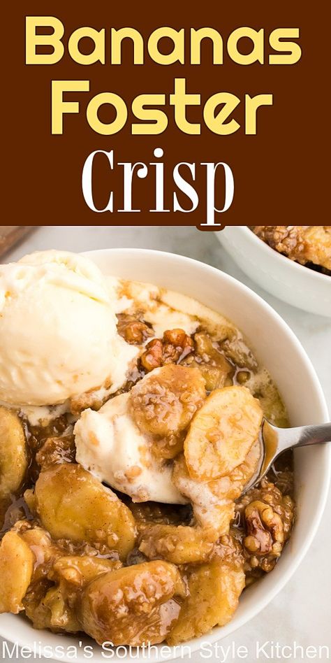 Bananas Foster Banana Pudding, Bananas Foster Dessert Recipes, Bananas Foster Pie, Easy Banana Foster Recipe, Bananas Foster Pudding, Banana Cobbler Crisp, Bananas Foster Cobbler, Bananas Foster Desserts, Banana Fosters Recipes