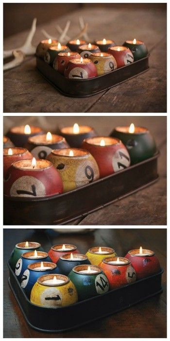 Unique Man Cave Ideas, Diy Crafts To Do At Home, Diy Home Decor For Apartments, Ball Candles, Man Cave Home Bar, Diy Furniture Easy, Diy Crafts To Do, Fun Craft, Diy Interior