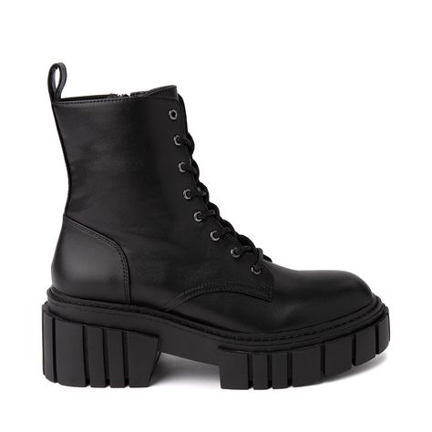 Womens Madden Girl Primo Platform Combat Boot - Black | Journeys Lace Up Combat Boots Outfit, Combat Boots Outfit Winter, Combat Boot Outfit, Madden Girl Boots, Winter Boots Outfits, Platform Combat Boots, What To Wear Today, Black Combat Boots, Lace Up Combat Boots