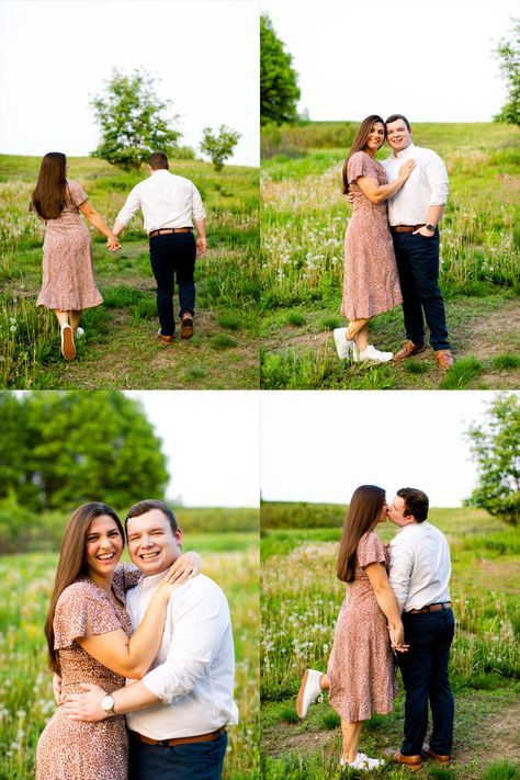 Engagement Pictures Field, Height Difference Couple Poses, Engagement Pictures Spring, Same Height Couples, Field Engagement Pictures, Height Difference Couple, Spring Engagement Pictures, Minnesota Nature, Photography 2023