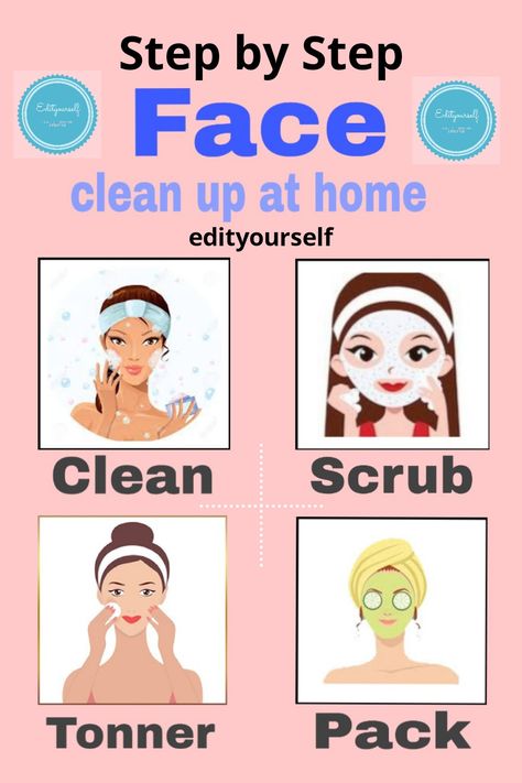 Learn Face Cleanup at home in easy steps without extra efforts and get rid of all skin problems and get healthy and glowing skin naturally. Cleanup At Home Face Steps, Cleanup Face, Face Cleanup At Home, Face Cleaning Routine, Face Makeup Routine, Glowing Skin Naturally, Glowing Skin Tips, Enhance Beauty, Skincare Recipes