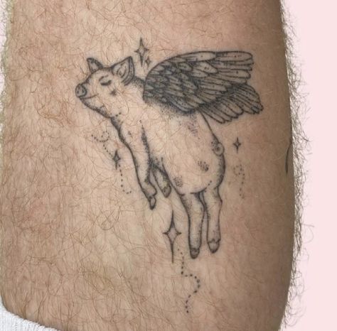 When Pigs Fly Tattoo, Pig Flying Tattoo, Sophie Floyd Tattoo, Cute Pig Tattoo, X Files Tattoo, Flying Pig Tattoo, Sophie Floyd, Tattoos To Draw, Pig Tattoo