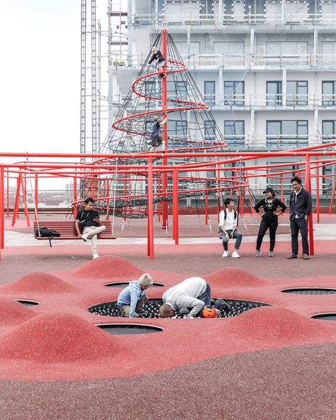 Copenhagen Park, Rooftop Playground, Modern Playground, Playgrounds Architecture, Children Playground, Urban Playground, Danish Architecture, Children Park, School Playground