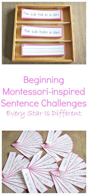 Beginning Montessori-inspired Sentence Challenges Montessori Writing Activities, Montessori Elementary Activities, Montessori Writing, Montessori Pink Series, Montessori Language Activities, Montessori Elementary Classroom, Montessori Reading, Montessori Shelves, Montessori Activities Preschool