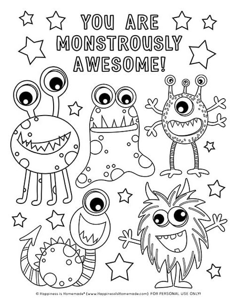 Monster Clipart Black And White, Monster Coloring Pages Printables, Monster Coloring Book, Color Monster Coloring Sheet, Coloring Sheets Elementary, Back To School Coloring Sheets Free Printables, 2nd Grade Coloring Sheets Free Printable, Free Monster Printables, Monster Printables Free