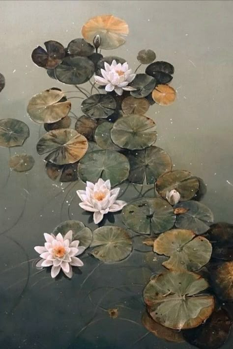 Flower Art Painting, Green Wallpaper, Water Lily, Nature Aesthetic, Water Lilies, Green Aesthetic, Nature Wallpaper, South Park, Pretty Pictures