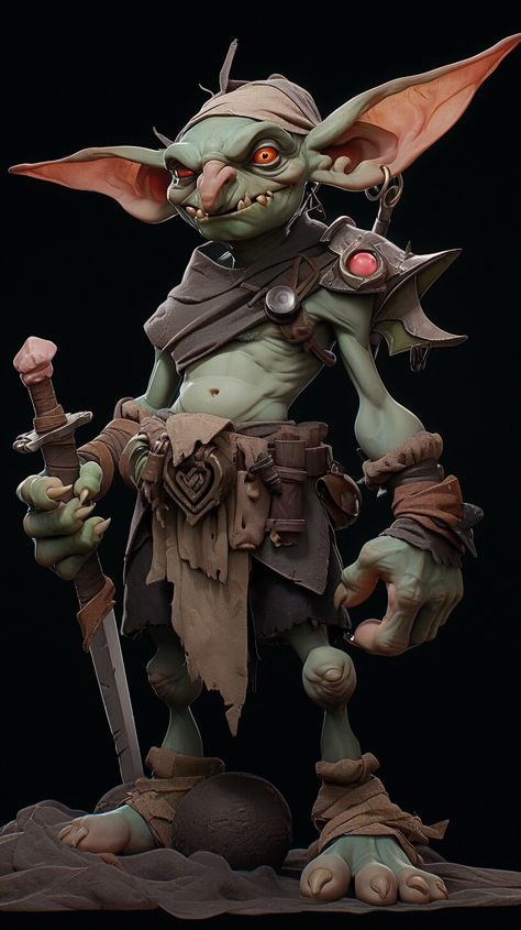 Goblin Art, Pixel Art Characters, Fantasy Races, Dungeons And Dragons Characters, Fantasy Creatures Art, Creature Concept Art, Fantasy Rpg, Creature Concept, Dnd Characters