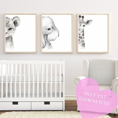 White Nursery Decor, Animal Nursery Prints, Safari Room, Safari Wall Art, Nursery Pictures, Safari Animals Nursery, Unisex Nursery, Safari Nursery Decor, Nursery Room Inspiration