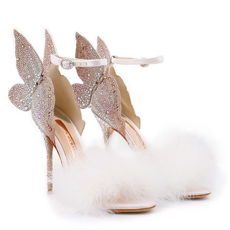 kayla ･ﾟ✧ on Twitter: "'chiara' heels by sophia webster.… " Sophia Webster Chiara, Fluffy Sandals, Butterfly Heels, Feather Heels, Sophia Webster Shoes, Butterfly Shoes, Fancy Heels, Crystal Sandals, Princess Shoes