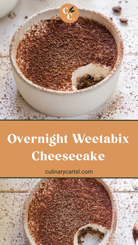 Overnight Weetabix Recipes Tiramisu, Weetabix Desserts, Weetabix Cheesecake Breakfast, Overnight Protein Weetabix Recipes, Over Night Weetbix Breakfast, Weetabix Overnight Oats, Wheatabix Recipes, Weetabix Bowl, Weetabix Recipes Breakfast