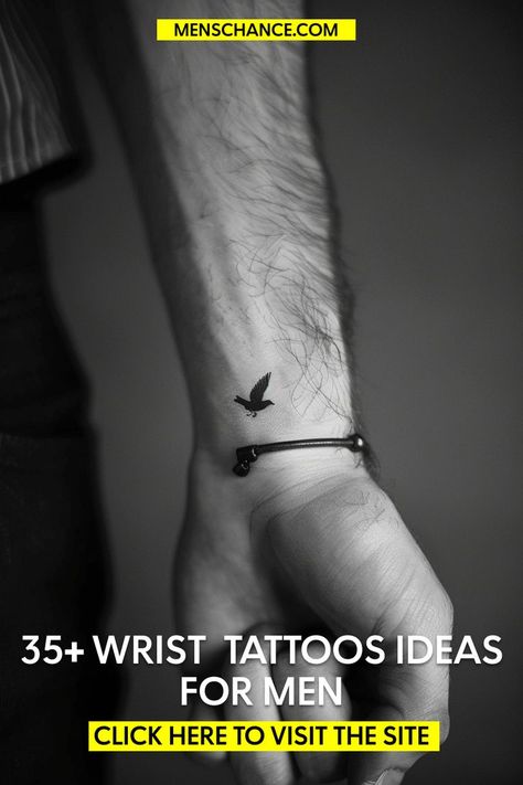 Cute Little Tattoo Ideas For Men Wrist Wrist Tattoo Ideas For Men, Wrist Tattoos Men, Tattoos Men Ideas, Little Tattoo Ideas, Tattoo On The Wrist, A Small Tattoo, Meaningful Wrist Tattoos, Personal Symbol, Wrist Tattoo Ideas