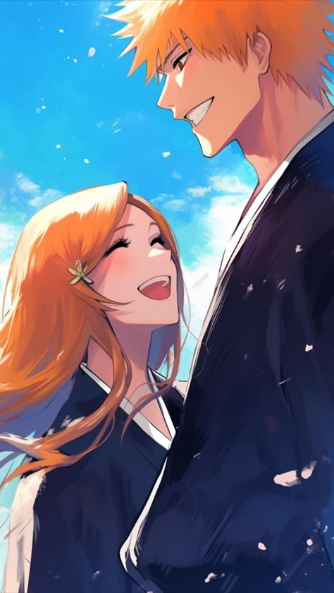 Orihime And Aizen, Ichigo Kurosaki And Orihime, Orihime Inoue Wallpapers, Ichihime Manga, Orihime Wallpaper, Orihime X Ichigo, Orihime And Ichigo, Ichigo Fanart, Bleach Inoue