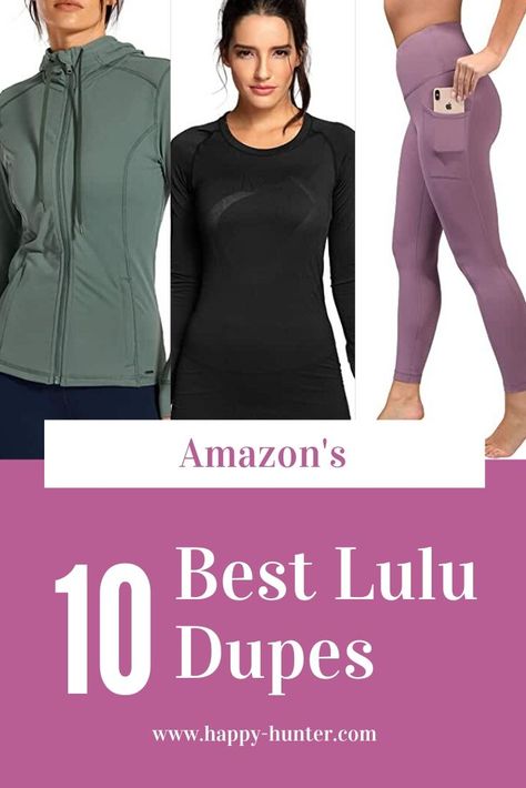 The best Lulu Dupes on Amazon.  Amazon Lulu Dupes have all the quality and style without the high price tag. Lululemon Amazon, Amazon Tribe, Running Outfits, Top Fashion Bloggers, Best Amazon Products, Workout Fashion, Amazon Clothes, Amazon Buy, Best Amazon