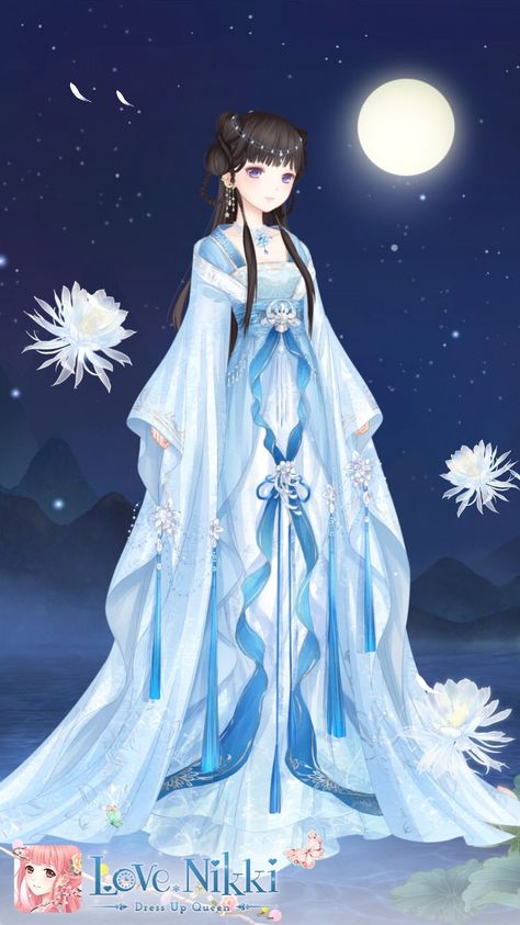 Princess Anime, Love Nikki, Ancient Dress, Girl Cartoon Characters, Hanfu Traditional, Anime Kimono, Girls With Black Hair, Fandom Outfits, Chinese Art Girl