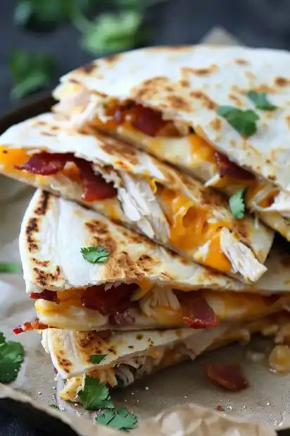 Chicken Bacon Ranch Quesadillas Taco Dishes, Making Chicken, Creamy Ranch Dressing, Chicken Crispy, Creamy Ranch, Food Experience, Savory Chicken, Chicken Quesadillas, Chicken Bacon Ranch