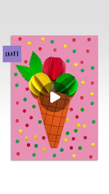 Paper Ice Cream Crafts, Ice Cream Paper Craft, Ice Cream Ideas, Craft Ice Cream, Ice Cream Crafts, Paper Craft For Kids, Ice Cream Art, Yummy Ice Cream, Cool Paper Crafts