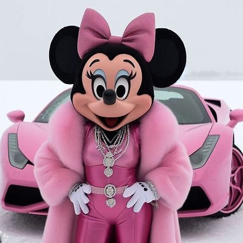 make me a picture of minnie mouse wearing a pink b - Image Creator from Microsoft Bing Baddie Characters, Cartoon Baddies, Black Minnie Mouse, Cartoon Rappers, Cartoon Pfp, Black Chicks, B Image, Pixel Art Pokemon, August Alsina