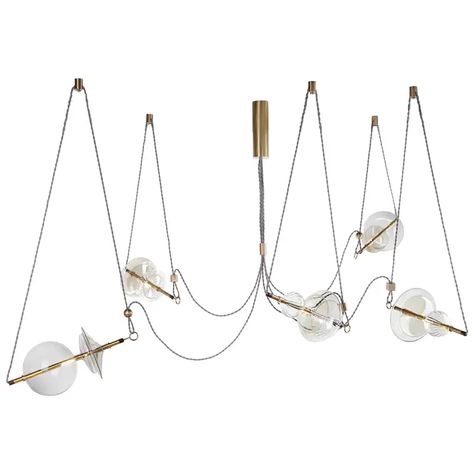 Silvio Mondino Studio - 67 For Sale at 1stdibs | studio 67 furniture Circus Trapeze, Marble Coffee Table Set, Clear Aesthetic, Chandelier Brass, Kitchen Beautiful, Trapeze Artist, Italian Chandelier, Modern Chandeliers, Lighting Chandeliers