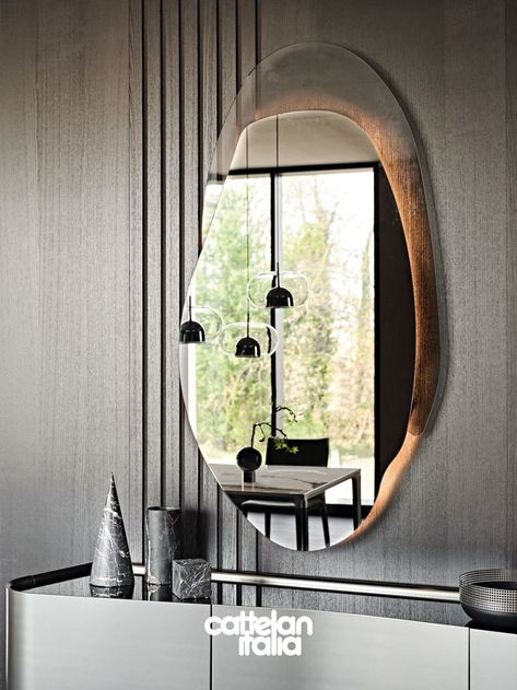 Contemporary Mirror Designs, Aesthetic Mirrors, Papie Mashe, Mirror Wall Panel, Modern Floor Mirrors, Simple Bathroom Decor, Luxury Italian Furniture, Cattelan Italia, Bath Mirror