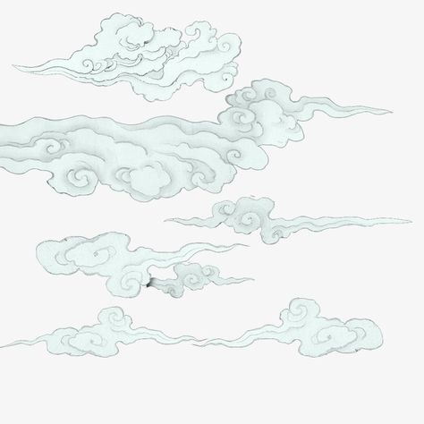 Vector Clouds Shading Sketch,chinese Style Hand Painted Clouds - Chinese Cloud Drawing Thigh Piece Tattoos, Paleolithic Art, Chinese Dragon Tattoos, Cloud Illustration, Chinese Brush Painting, Cloud Art, Gouache Art, Cloud Drawing, Clouds Design